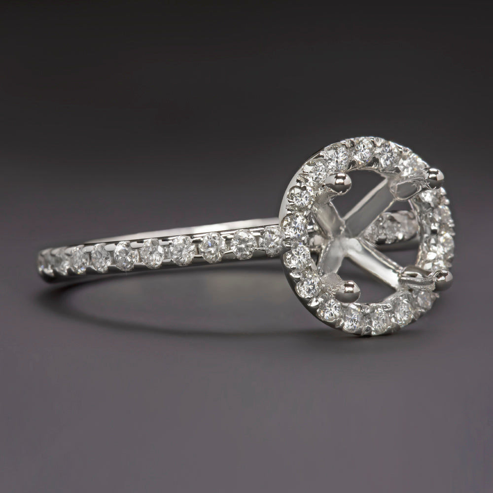 Emerald Cut Pave Engagement Ring Settings | Diamond Mansion